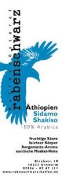 Rabenschwarz Kaffee Sidamo Shakiso - Äthiopien Rabenschwarz Kaffee Sidamo Shakiso - Äthiopien